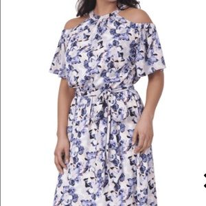 Cold-shoulder halter dress by Eva Longoria